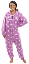 Load image into Gallery viewer, Purple Polka Dot Onesie - Detachable Feet
