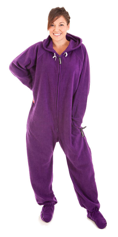 Purple Deluxe Onesie Pajama, One Piece Sleepwear, Fleece PJ